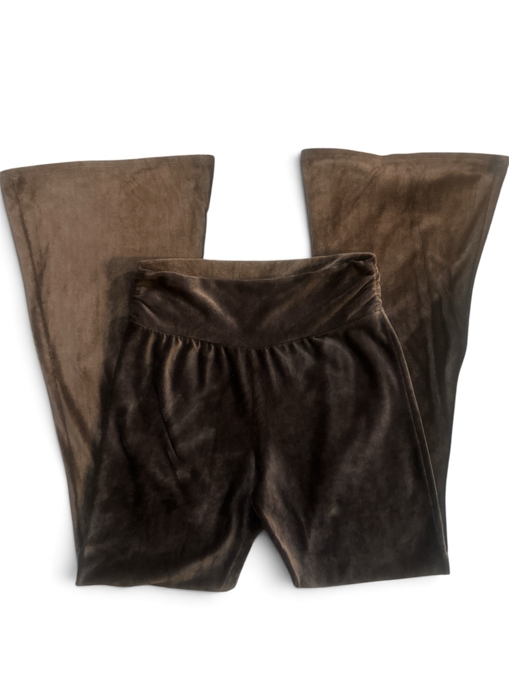 Earthbound Brown Velvet Flare Pants Medium